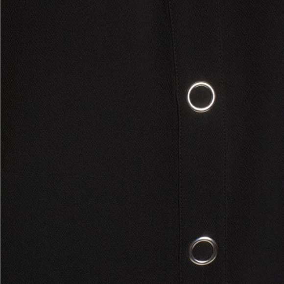 Nordstrom Leith Black Snap Front Long Sleeve Tunic Top Size Small NWT - Picture 10 of 12